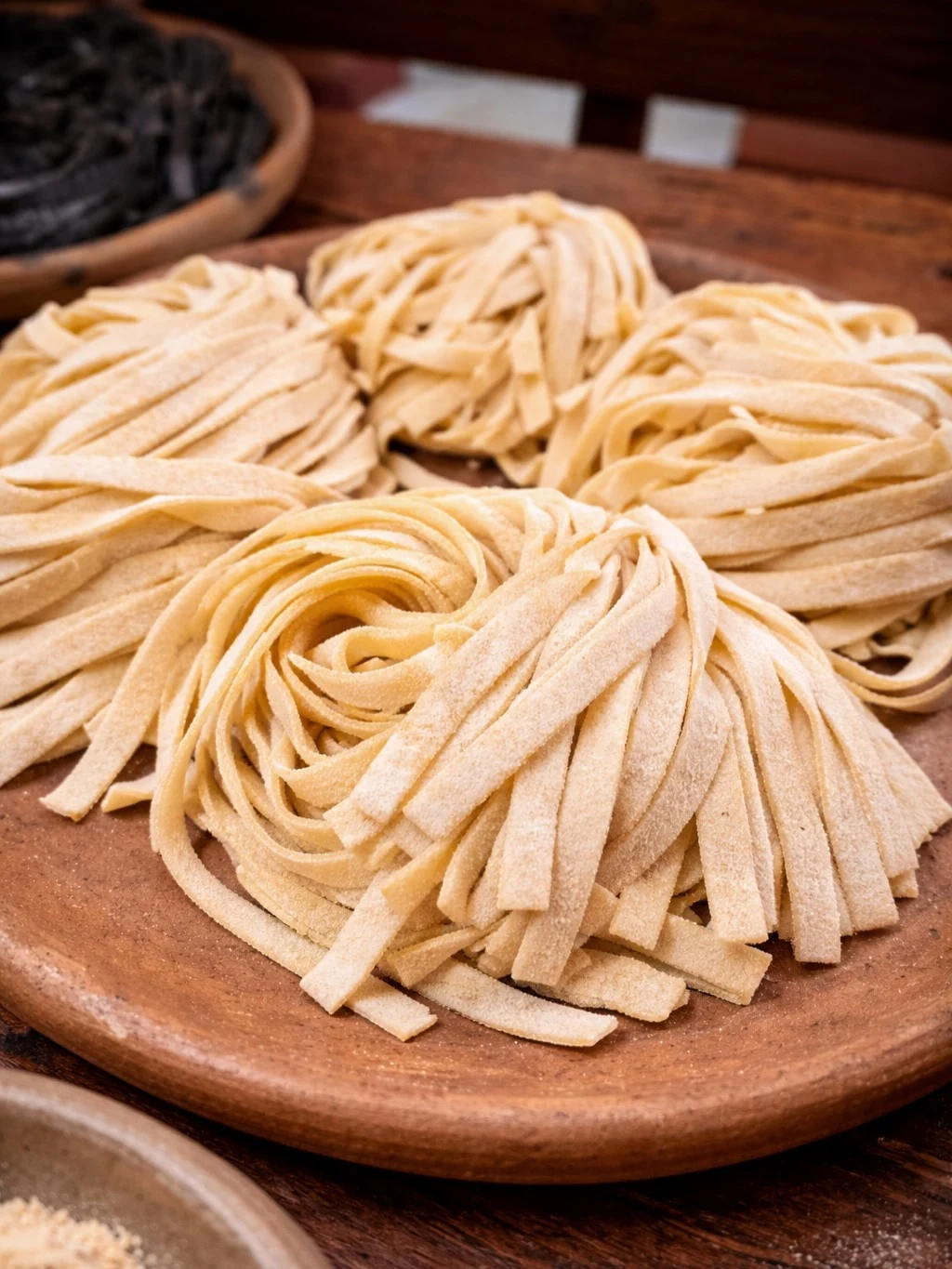Nidos de pasta fresca de sémola preparados en la cocina de Dassani